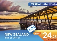 NEW ZEALAND 3 DAYS E-SIM UNLIMITED DATA 5GB HIGH SPEED