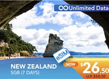 NEW ZEALAND 7 DAYS E-SIM UNLIMITED DATA 5GB HIGH SPEED