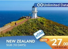 NEW ZEALAND 10 DAYS E-SIM UNLIMITED DATA 5GB HIGH SPEED