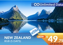 NEW ZEALAND 5 DAYS E-SIM UNLIMITED DATA 8GB HIGH SPEED