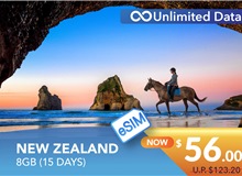 NEW ZEALAND 15 DAYS E-SIM UNLIMITED DATA 8GB HIGH SPEED