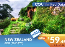 NEW ZEALAND 30 DAYS E-SIM UNLIMITED DATA 8GB HIGH SPEED