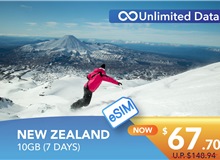 NEW ZEALAND 7 DAYS E-SIM UNLIMITED DATA 10GB HIGH SPEED