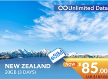 NEW ZEALAND 3 DAYS E-SIM UNLIMITED DATA 20GB HIGH SPEED