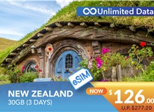 NEW ZEALAND 3 DAYS E-SIM UNLIMITED DATA 30GB HIGH SPEED