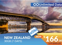 NEW ZEALAND 7 DAYS E-SIM UNLIMITED DATA 30GB HIGH SPEED