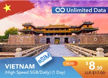 VIETNAM 1 DAY E-SIM UNLIMITED DATA 5GB HIGH SPEED DAILY