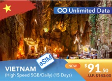 VIETNAM 15 DAYS E-SIM UNLIMITED DATA 5GB HIGH SPEED DAILY