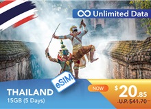 THAILAND 5 DAYS E-SIM UNLIMITED DATA 15GB HIGH SPEED