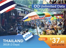 THAILAND 3 DAYS E-SIM UNLIMITED DATA 30GB HIGH SPEED