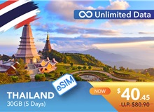 THAILAND 5 DAYS E-SIM UNLIMITED DATA 30GB HIGH SPEED