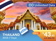 THAILAND 7 DAYS E-SIM UNLIMITED DATA 30GB HIGH SPEED