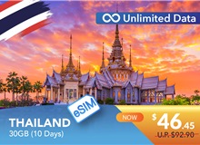 THAILAND 10 DAYS E-SIM UNLIMITED DATA 30GB HIGH SPEED