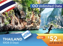 THAILAND 5 DAYS E-SIM UNLIMITED DATA 50GB HIGH SPEED