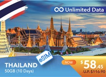 THAILAND 10 DAYS E-SIM UNLIMITED DATA 50GB HIGH SPEED