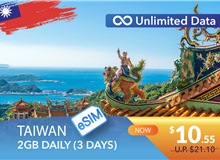 TAIWAN 3 DAYS E-SIM UNLIMITED DATA 2GB HIGH SPEED DAILY