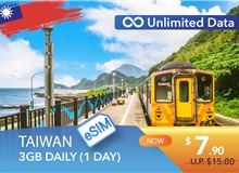 TAIWAN 1 DAY E-SIM UNLIMITED DATA 3GB HIGH SPEED DAILY