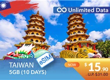 TAIWAN 10 DAYS E-SIM UNLIMITED DATA 5GB HIGH SPEED