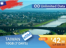 TAIWAN 7 DAYS E-SIM UNLIMITED DATA 10GB HIGH SPEED